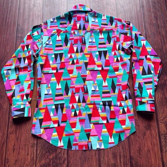 Vintage 80s Wrangler Brushpopper Shirt Mens 16-35 Cowboy Cut Teepee Western - Picture 14 of 16